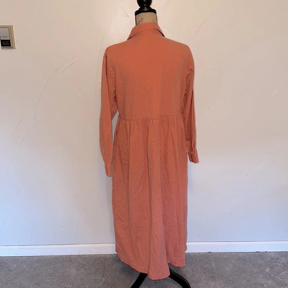 FADS Denim Canvas Cotton Maxi Babydoll sweet Peach Dress EVC L - Picture 4 of 4